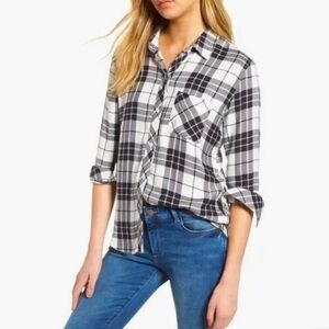 Rails Hunter Plaid Button Up Shirt White / Admiral / Pine S